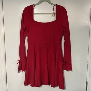 Francesca’s Women's Dress - Size Large - Red/Solid - Casual/Party